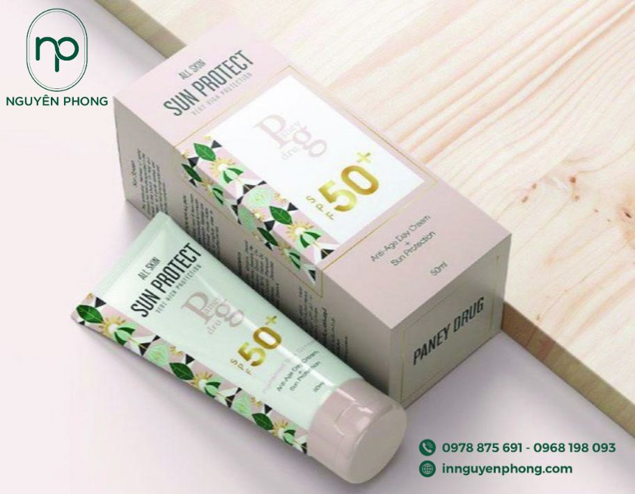 In hộp giấy đựng kem chống nắng thiết kế